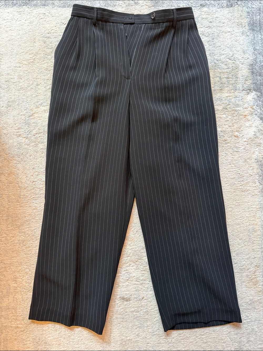 Evan Picone Black Pinstripe Men's Dress Trousers